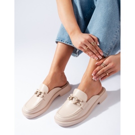 Chanclas plataforma entera beige 3