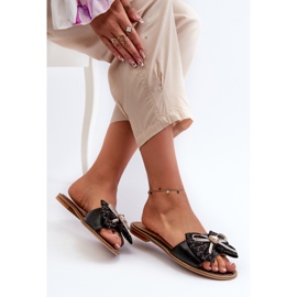 Chanclas Mujer Planas De Piel Con Lazo Laura Messi 2791 Negro 6