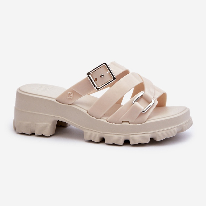 Chanclas Mujer Perfumadas Tacón Bajo ZAXY NN285042 Beige Claro 1