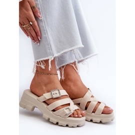 Chanclas Mujer Perfumadas Tacón Bajo ZAXY NN285042 Beige Claro 7