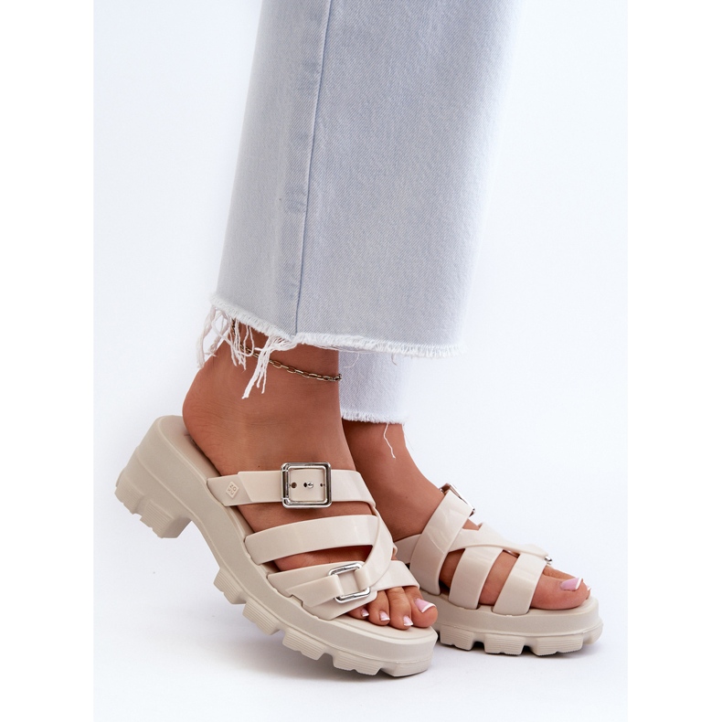 Chanclas Mujer Perfumadas Tacón Bajo ZAXY NN285042 Beige Claro 2