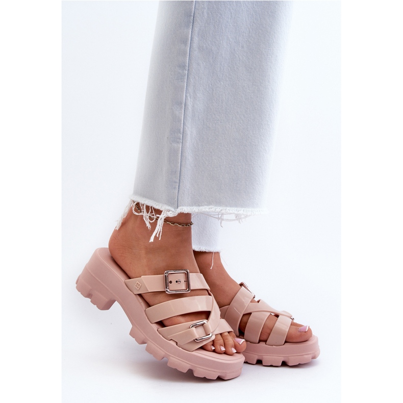 Chanclas Mujer Perfumadas Tacón Bajo ZAXY NN285044 Rosa Claro 2