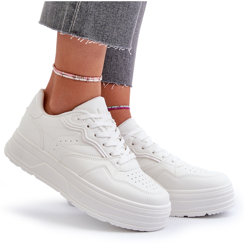 News Zapatillas deportivas femeninas en la plataforma White blanco 4