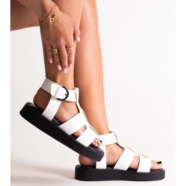 Sandalias plataforma blancas Big Star NN274072 blanco 1