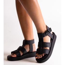 Sandalias plataforma negras Big Star NN274071 negro 2