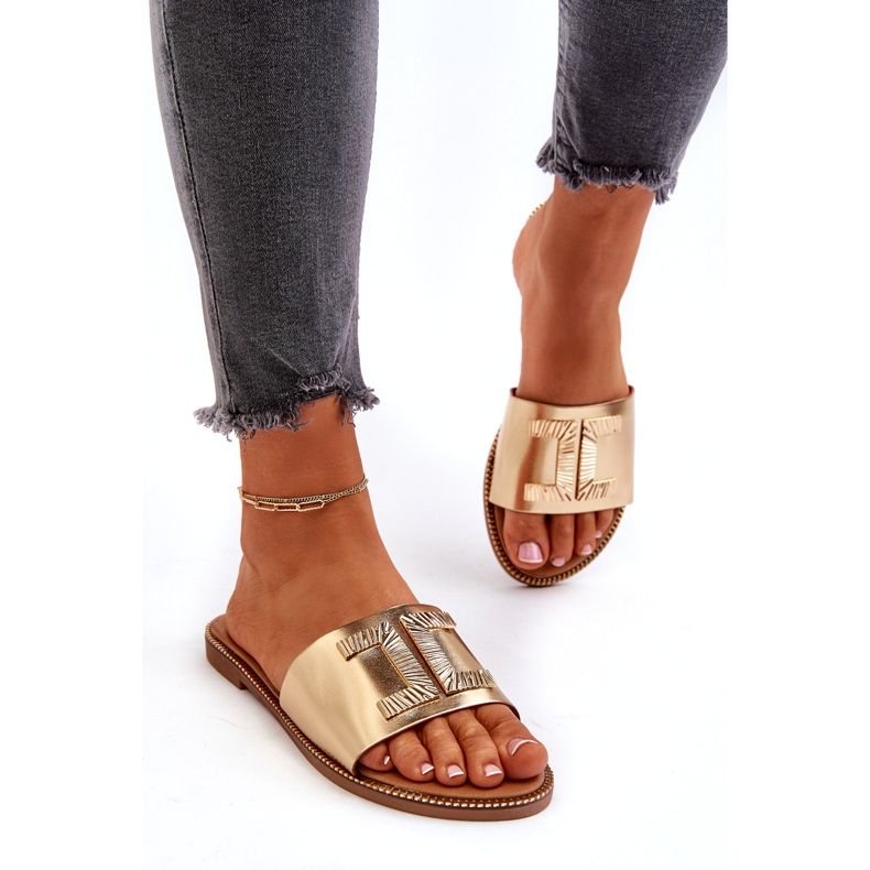 Seastar Chanclas de mujer con decoración dorada. dorado 1 Seastar Chanclas de mujer con decoración dorada. dorado 1