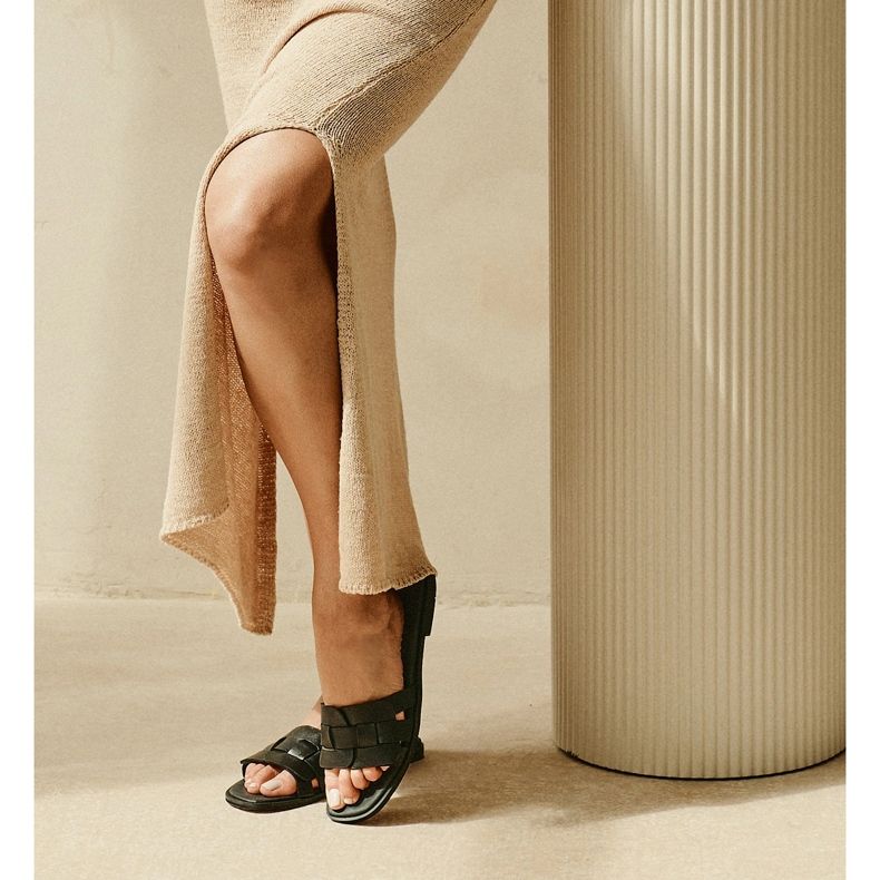 Marco Shoes Sandalias tiras trenzadas negro 1