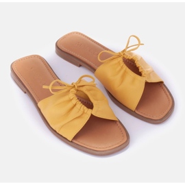 Marco Shoes Chanclas con lazos amarillo 6