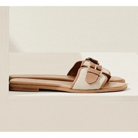 Marco Shoes chanclas Fibbia beige 4