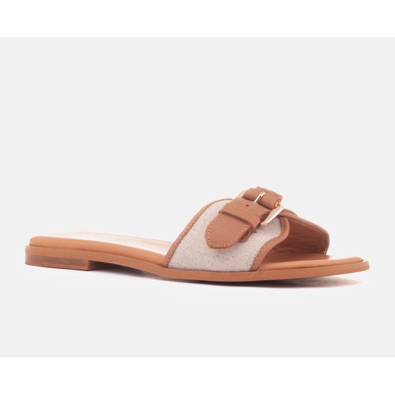 Marco Shoes chanclas Fibbia beige 1