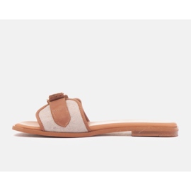 Marco Shoes chanclas Fibbia beige 2