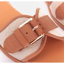 Marco Shoes chanclas Fibbia beige 3