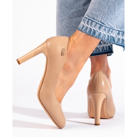 Zapatos clásicos de tacón beige de Sergio Leone 3