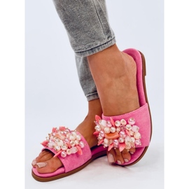 Chanclas Lumsen Fucsia con piedras de colores rosado 2
