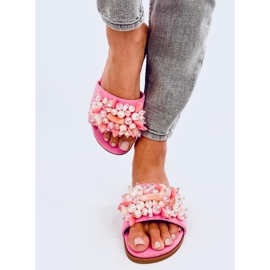 Chanclas Lumsen Fucsia con piedras de colores rosado 1