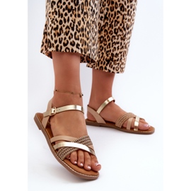 Sandalias de Mujer Realizadas en Piel Ecológica Sergio Leone SK085H Dorado 3
