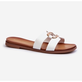 Chanclas Planas de Mujer Realizadas en Piel Ecológica Sergio Leone SK077H Blanco 1