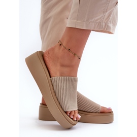 Sergio Leone SK083H Chanclas con Plataforma Mujer, Beige 6