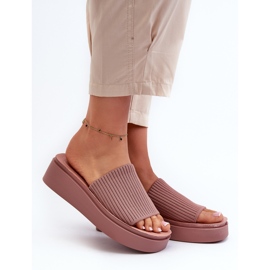 Sergio Leone SK083H Chanclas con Plataforma Mujer, Rosa 2