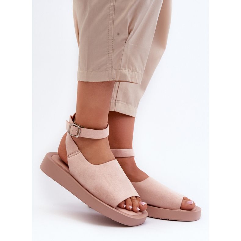 Sandalias Cómodas con Plataforma para Mujer, Rubio Rosa 2