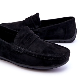 Confly Mocasines negros de gamuza para hombres 3 Confly Mocasines negros de gamuza para hombres 3