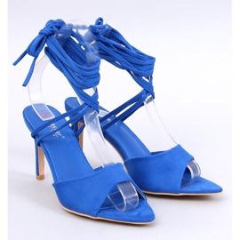 Gennaro Sandalias tacón cordones azul 1