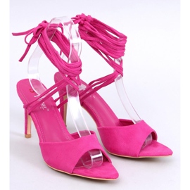 Sandalias tacón cordones Gennaro fucsia rosado 1