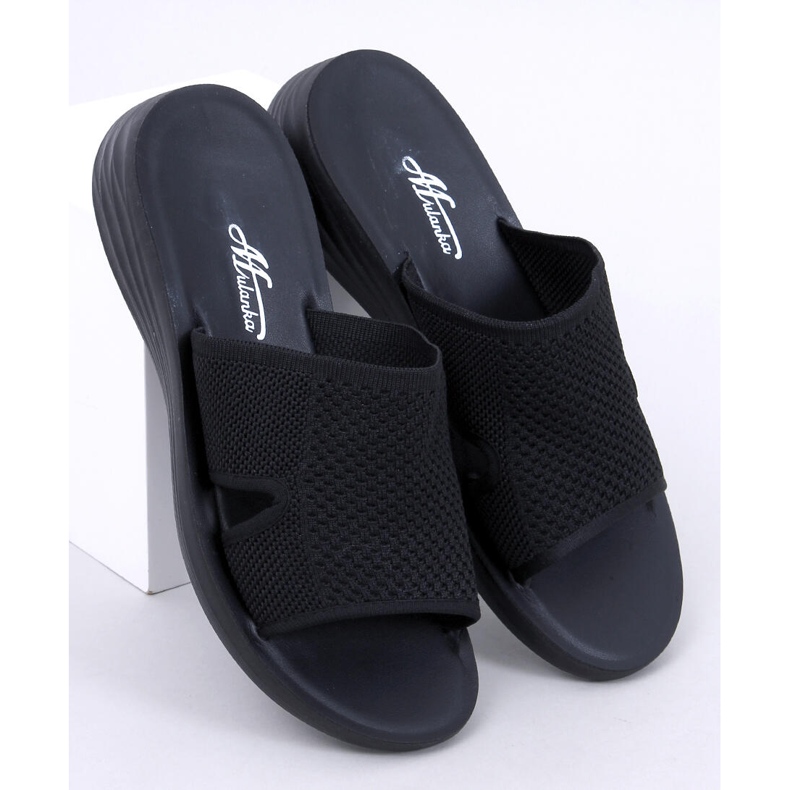 Herves Chanclas caladas suaves negras negro 1