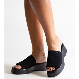 Chanclas negras en la plataforma Big Star NN274021 negro 2