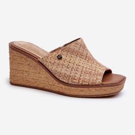 Sergio Leone Chanclas Cuña Mujer KL213 Beige 7