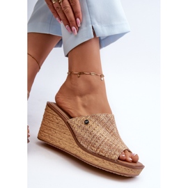 Sergio Leone Chanclas Cuña Mujer KL213 Beige 5