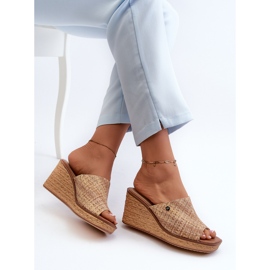 Sergio Leone Chanclas Cuña Mujer KL213 Beige 6