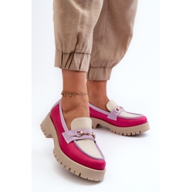 Zazoo 3475 Mocasines Mujer Piel, Beige multicolor 3
