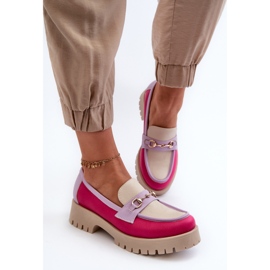 Zazoo 3475 Mocasines Mujer Piel, Beige multicolor 4