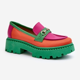 Zazoo 3476 Mocasines Mujer Piel, Verde multicolor 6