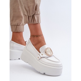 Zazoo 3458 Mocasines Mujer Piel Con Adorno, Blanco 6