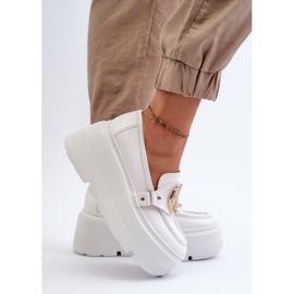 Zazoo 3458 Mocasines Mujer Piel Con Adorno, Blanco 7