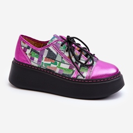 Deportivas Mujer Piel Con Plataforma Maciejka 06479-15 Fucsia rosa 1