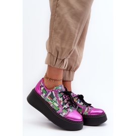 Deportivas Mujer Piel Con Plataforma Maciejka 06479-15 Fucsia rosa 2
