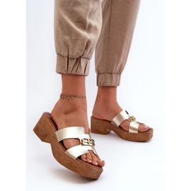 Zazoo 40412 Chanclas Mujer Elegantes De Piel Con Adorno Dorado 3