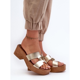 Zazoo 40412 Chanclas Mujer Elegantes De Piel Con Adorno Dorado 2