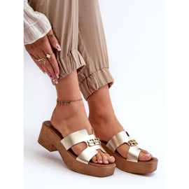 Zazoo 40412 Chanclas Mujer Elegantes De Piel Con Adorno Dorado 5