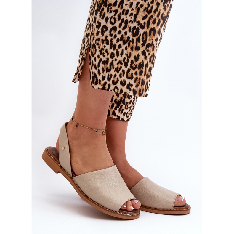 Zazoo 40327 Sandalias Slip-On de Piel, Beige 2