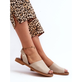 Zazoo 40327 Sandalias Slip-On de Piel, Beige 7
