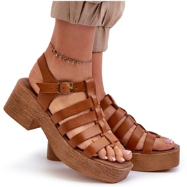 Zazoo 40410 Sandalias Mujer Piel, Marrón 9