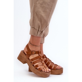 Zazoo 40410 Sandalias Mujer Piel, Marrón 2