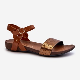 Zazoo 40027 Sandalias Planas Mujer Piel, Cobre marrón 1