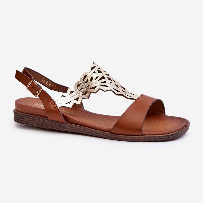 Sergio Leone SK070H Sandalias Planas Mujer, Marrón 1