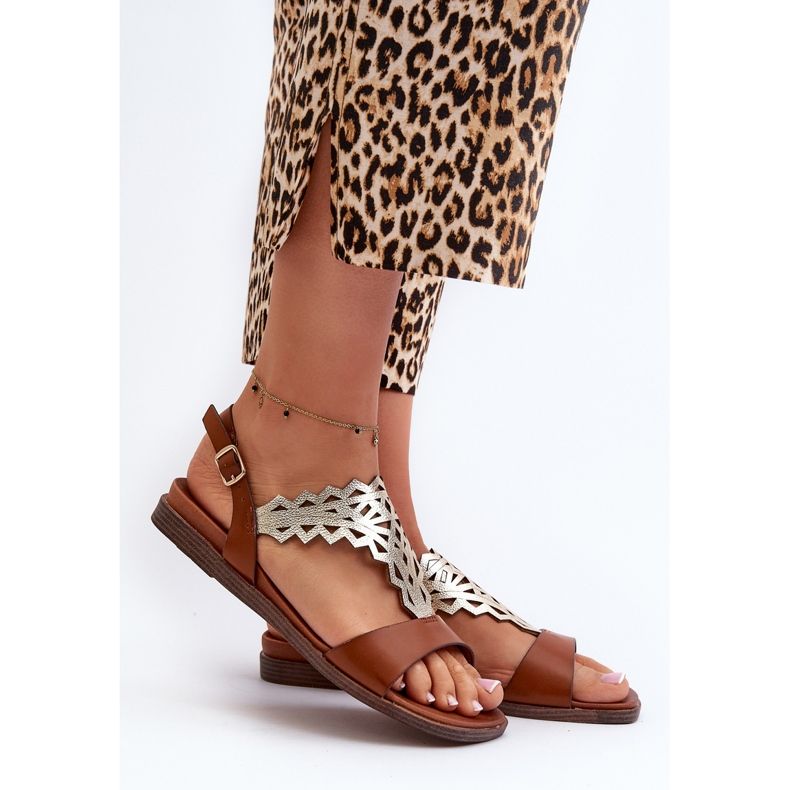 Sergio Leone SK070H Sandalias Planas Mujer, Marrón 2