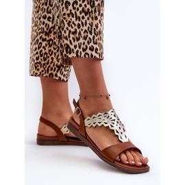 Sergio Leone SK070H Sandalias Planas Mujer, Marrón 5